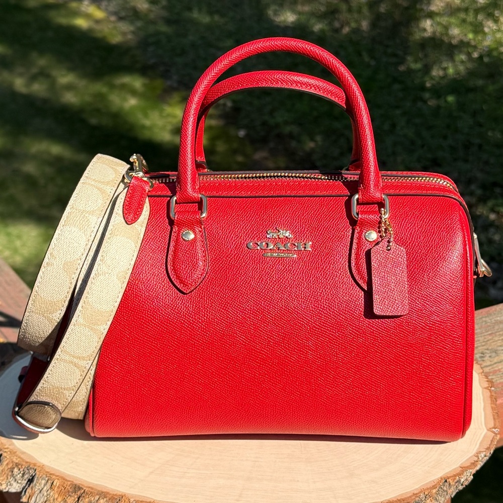 Coach Rowan Satchel Bag in Red - Like New!